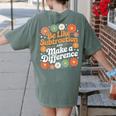 Be Like Subtraction Make A Difference Teacher Student Math Women's Comfort Colors T-Shirt Back Print Moss