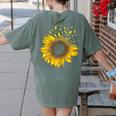 Sunflower Puzzle Pieces Autism Awareness For Mom Teacher For Women Women's Comfort Colors T-Shirt Back Print Moss