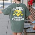 Super 2nd Grade Teacher Hero Women's Comfort Colors T-Shirt Back Print Moss Super 2nd Grade Teacher Hero Women's Comfort Colors T-Shirt Back Print Moss