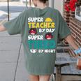 Super Hero Teacher Superheroes Women's Comfort Colors T-Shirt Back Print Moss Super Hero Teacher Superheroes Women's Comfort Colors T-Shirt Back Print Moss
