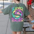 Super Teacher Back To School Apple Tie Dye First Day Women's Comfort Colors T-Shirt Back Print Moss Super Teacher Back To School Apple Tie Dye First Day Women's Comfort Colors T-Shirt Back Print Moss