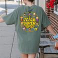 Superhero Teacher I Teach Super Heroes Women's Comfort Colors T-Shirt Back Print Moss Superhero Teacher I Teach Super Heroes Women's Comfort Colors T-Shirt Back Print Moss