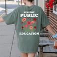 Support Public Education Cute Floral Teacher Red For Ed Women's Comfort Colors T-Shirt Back Print Moss Support Public Education Cute Floral Teacher Red For Ed Women's Comfort Colors T-Shirt Back Print Moss