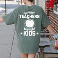 Support Teachers Support Kids Teacher Red For Ed 2019 Women's Comfort Colors T-Shirt Back Print Moss