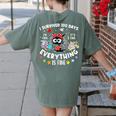 I Survived 100 Days Of School Teacher Kids Cat Lover Women's Comfort Colors T-Shirt Back Print Moss