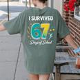 I Survived 67 Days Of School Teachers Students Meme Women's Comfort Colors T-Shirt Back Print Moss I Survived 67 Days Of School Teachers Students Meme Women's Comfort Colors T-Shirt Back Print Moss