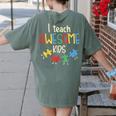 I Teach Awesome Kids Shirt Autism Special Education Teacher Women's Comfort Colors T-Shirt Back Print Moss I Teach Awesome Kids Shirt Autism Special Education Teacher Women's Comfort Colors T-Shirt Back Print Moss