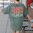 Teach Compassion Kindness Confidence For Teacher Women's Comfort Colors T-Shirt Back Print Moss Teach Compassion Kindness Confidence For Teacher Women's Comfort Colors T-Shirt Back Print Moss