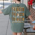 Teach Compassion Kindness Confidence History Teacher Women's Comfort Colors T-Shirt Back Print Moss Teach Compassion Kindness Confidence History Teacher Women's Comfort Colors T-Shirt Back Print Moss