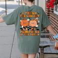 I Teach The Coolest Pumpkins In The Patch Teacher Halloween Women's Comfort Colors T-Shirt Back Print Moss