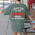 I Teach The Cutest Apples In The Orchard Cute Fall Teacher Women's Comfort Colors T-Shirt Back Print Moss I Teach The Cutest Apples In The Orchard Cute Fall Teacher Women's Comfort Colors T-Shirt Back Print Moss