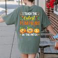 I Teach The Cutest Pumpkins Halloween Teacher Women's Comfort Colors T-Shirt Back Print Moss I Teach The Cutest Pumpkins Halloween Teacher Women's Comfort Colors T-Shirt Back Print Moss