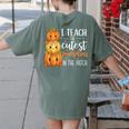 I Teach The Cutest Pumpkins In The Patch Fall Autumn Teacher Women's Comfort Colors T-Shirt Back Print Moss I Teach The Cutest Pumpkins In The Patch Fall Autumn Teacher Women's Comfort Colors T-Shirt Back Print Moss