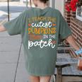I Teach The Cutest Pumpkins In The Patch Shirt Teacher Women's Comfort Colors T-Shirt Back Print Moss I Teach The Cutest Pumpkins In The Patch Shirt Teacher Women's Comfort Colors T-Shirt Back Print Moss