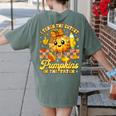 I Teach The Cutest Pumpkins In The Patch Teacher Halloween Women's Comfort Colors T-Shirt Back Print Moss I Teach The Cutest Pumpkins In The Patch Teacher Halloween Women's Comfort Colors T-Shirt Back Print Moss