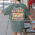 I Teach The Cutest Pumpkins In The Patch Teacher Retro Women's Comfort Colors T-Shirt Back Print Moss I Teach The Cutest Pumpkins In The Patch Teacher Retro Women's Comfort Colors T-Shirt Back Print Moss