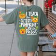 I Teach The Cutest Pumpkins In The Patch Teacher Women's Comfort Colors T-Shirt Back Print Moss I Teach The Cutest Pumpkins In The Patch Teacher Women's Comfort Colors T-Shirt Back Print Moss