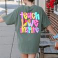 Teach Love Inspire Preppy Back To School Teacher Women Women's Comfort Colors T-Shirt Back Print Moss Teach Love Inspire Preppy Back To School Teacher Women Women's Comfort Colors T-Shirt Back Print Moss