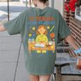 I Teach In My Pajamas Crayon Home School Teacher PJs Women's Comfort Colors T-Shirt Back Print Moss