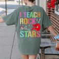 I Teach Rockstars Band Vibes Teacher Rocks My Music Teaching Women's Comfort Colors T-Shirt Back Print Moss