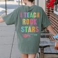 I TEACH ROCKSTARS Band Vibes Teacher Rocks My Music Teaching Women's Comfort Colors T-Shirt Back Print Moss