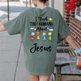 I Teach Tiny Humans About Jesus Sunday School Teacher Women's Comfort Colors T-Shirt Back Print Moss I Teach Tiny Humans About Jesus Sunday School Teacher Women's Comfort Colors T-Shirt Back Print Moss