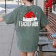Teacher Aide Christmas Women Family Matching Group Xmas Women's Comfort Colors T-Shirt Back Print Moss Teacher Aide Christmas Women Family Matching Group Xmas Women's Comfort Colors T-Shirt Back Print Moss