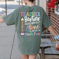 Teacher Besties Because Going Crazy Alone Is Not As Much Fun Women's Comfort Colors T-Shirt Back Print Moss