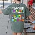 Teacher Besties Because Going Crazy Alone Is Not Fun Women's Comfort Colors T-Shirt Back Print Moss