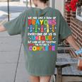 Teacher We Are Like a Box Of Crayons For Men Women Kids Women's Comfort Colors T-Shirt Back Print Moss