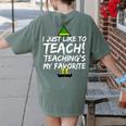 Teacher Christmas Teaching Is My Favorite Women's Comfort Colors T-Shirt Back Print Moss Teacher Christmas Teaching Is My Favorite Women's Comfort Colors T-Shirt Back Print Moss