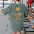 Teacher Of Dragons For Teachers Top Tee T-Shirt Women's Comfort Colors T-Shirt Back Print Moss Teacher Of Dragons For Teachers Top Tee T-Shirt Women's Comfort Colors T-Shirt Back Print Moss