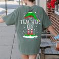 The Teacher Elf Christmas Family Matching Xmas Group For Men Women Women's Comfort Colors T-Shirt Back Print Moss The Teacher Elf Christmas Family Matching Xmas Group For Men Women Women's Comfort Colors T-Shirt Back Print Moss