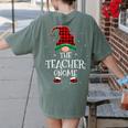 Teacher Gnome Xmas Family Matching Plaid Christmas Gnomes Women's Comfort Colors T-Shirt Back Print Moss Teacher Gnome Xmas Family Matching Plaid Christmas Gnomes Women's Comfort Colors T-Shirt Back Print Moss