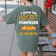 Teacher Halloween Pre-K Teacher Kindergarten Cutest Pumpkins Men Women Kids Women's Comfort Colors T-Shirt Back Print Moss Teacher Halloween Pre-K Teacher Kindergarten Cutest Pumpkins Men Women Kids Women's Comfort Colors T-Shirt Back Print Moss