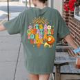 Teacher Life Back To School It's A Great A Day To Be A Lion Women's Comfort Colors T-Shirt Back Print Moss