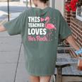 This Teacher Loves Her Flock Teaching Flamingo Girl Women's Comfort Colors T-Shirt Back Print Moss This Teacher Loves Her Flock Teaching Flamingo Girl Women's Comfort Colors T-Shirt Back Print Moss