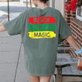 Teacher Magic Black History Month Educator For Men Women Women's Comfort Colors T-Shirt Back Print Moss