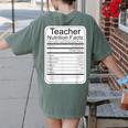 Teacher Nutrition Facts Teachers Nutritional Fact Women's Comfort Colors T-Shirt Back Print Moss Teacher Nutrition Facts Teachers Nutritional Fact Women's Comfort Colors T-Shirt Back Print Moss