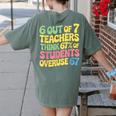 Teacher Overuse 67 Teacher Women's Comfort Colors T-Shirt Back Print Moss
