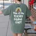 This Is My Teacher Pajama Shirt Teacher Life Tee Women's Comfort Colors T-Shirt Back Print Moss This Is My Teacher Pajama Shirt Teacher Life Tee Women's Comfort Colors T-Shirt Back Print Moss