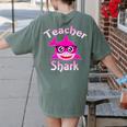 Teacher Shark Female Teacher Women's Comfort Colors T-Shirt Back Print Moss Teacher Shark Female Teacher Women's Comfort Colors T-Shirt Back Print Moss