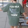 Teacher Shark Shirt Christmas Idea For Him Her Women's Comfort Colors T-Shirt Back Print Moss Teacher Shark Shirt Christmas Idea For Him Her Women's Comfort Colors T-Shirt Back Print Moss