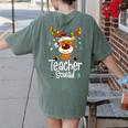 Teacher Squad Red Plaid Rudolph Reindeer Christmas Women's Comfort Colors T-Shirt Back Print Moss Teacher Squad Red Plaid Rudolph Reindeer Christmas Women's Comfort Colors T-Shirt Back Print Moss