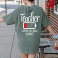 Teacher Summer Recharge Required Last Day School Women Women's Comfort Colors T-Shirt Back Print Moss