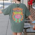 Teacher Teachers Love Brains Halloween Men Women Women's Comfort Colors T-Shirt Back Print Moss