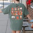 Teacher Thanksgiving Shirt Women One Thankful Teacher Fall Women's Comfort Colors T-Shirt Back Print Moss