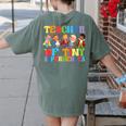 Teacher Of Tiny Superheroes Teach 100th Day Of School Women's Comfort Colors T-Shirt Back Print Moss Teacher Of Tiny Superheroes Teach 100th Day Of School Women's Comfort Colors T-Shirt Back Print Moss