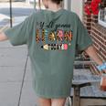 Teacher Y'All Gonna Learn Today First Day Of School Teacher Women's Comfort Colors T-Shirt Back Print Moss