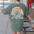 Teacher Of The Year Best Teacher Ever Men Women Women's Comfort Colors T-Shirt Back Print Moss